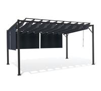 IDMarket Pergola édition luxe lames orientables Cefalu 3x4 m et 4 stores Gris anthracite