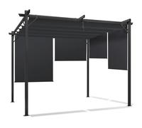 IDMarket - Pergola édition spéciale Toit rétractable 3x3 M et 4 Stores