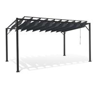 IDMarket - Pergola Lames orientables 3x4 M Gris Anthracite