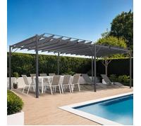 IDMarket - Pergola Lames orientables 3x6 M Gris Anthracite