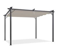 IDMarket - Pergola Toit rétractable 4 Pieds 3x4 M tonnelle Taupe