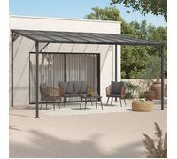 IDMarket - Pergola Toit Rigide en Polycarbonate 3x4 M Gris Anthracite