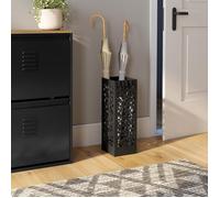 IDMARKET Porte parapluie FLOWER carré en acier noir hauteur 45 cm