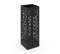 IDMarket - Porte parapluie FLOWER carré en acier noir hauteur 45 cm