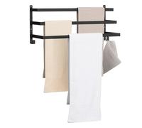 IDMarket - Porte-Serviettes Mural 3 Niveaux Dallas métal Noir Design Industriel