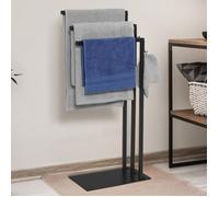 IDMARKET Porte-serviettes sur pied 3 barres latérales DALLAS métal noir design industriel