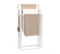 IDMarket - Porte-serviettes sur pied 3 niveaux DALLAS métal blanc design industriel