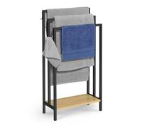 IDMarket - Porte-Serviettes sur Pied 3 Niveaux Detroit avec étagère Design Industriel