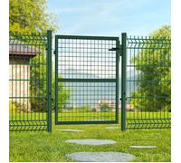 IDMarket - Portillon de jardin 105 x 100 cm en acier vert | Avec serrure et poignée