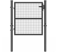 IDMARKET Portillon de jardin 105 x 100 cm en acier avec serrure et poignée gris anthracite