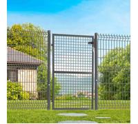 IDMarket Portillon de jardin 105 x 125 cm en acier avec serrure et poignée gris anthracite