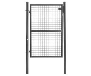 IDMarket - Portillon de jardin 105 x 125 cm en acier gris anthracite avec serrure et poignée