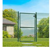 IDMarket Portillon de jardin 105 x 125 cm en acier avec serrure et poignée Vert