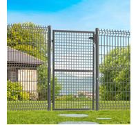 IDMarket - Portillon de jardin 105 x 150 cm en acier gris anthracite avec serrure et poignée