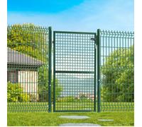 IDMarket - Portillon de jardin 105 x 150 cm en acier vert avec serrure et poignée