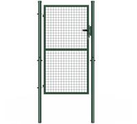 IDMarket - Portillon de jardin 105 x 175 cm en acier vert | Avec serrure et poignée
