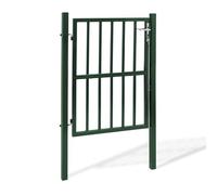 IDMarket - Portillon de Jardin barreaudé 105 x 125 cm en Acier Vert avec Serrure et poignée