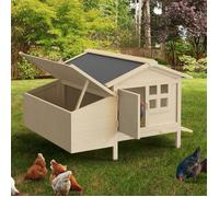 IDMarket Poulailler sur pilotis XXL avec pondoir en bois 5 poules