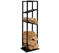 IDMarket - Range bûches Vertical Acier Noir H.112 cm pour cheminée