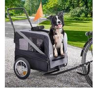Remorque À Vélo Pour Chien Tilly Avec Réflecteurs 128 X 52 X 102 Cm Pour Animaux De Compagnie - Idmarket Noir