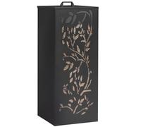 IDMarket - Réservoir à granulés 55 kg Noir Rangement à pellets 36 x 36 x 87 cm - Motif Floral