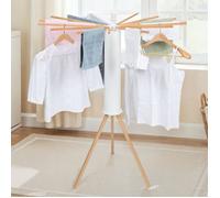 IDMarket - Séchoir à Linge à Rayons Rotatif et Pliable capacité 21M Blanc et Bois