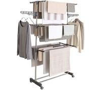 IDMarket - Séchoir à Linge INOX ima Gris étendoir Pliable H.145 cm A99