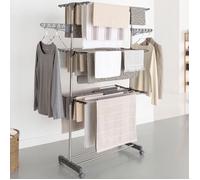 Séchoir à linge inox MAXIMA gris étendoir pliable Hauteur 145 cm