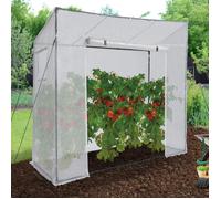 IDMARKET Serre de jardin blanche avec 2 fenêtres, porte zippée serre à tomates et serre d'hivernage