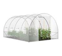 IDMARKET Serre tunnel de jardin Zebra 12 m² (4x3 m) gamme maraîchère blanche