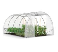 IDMarket – Serre tunnel de jardin Zebra 4 Saisons 12 m² (4x3 m) Gamme maraîchère Blanche