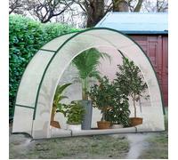 IDMARKET Serre d'hivernage demi lune 300 x 80 x 220 cm balcon et terrasse