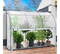 IDMarket - Serre d'hivernage Murale adossée 300 x 80 x 160 cm Double Ouverture Balcon et terrasse