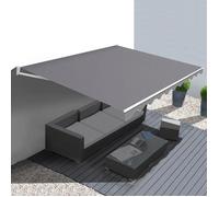 Store Banne Manuel 3,80x3 M Gris Anthracite Blanc
