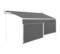 IDMarket - Store banne Manuel 3x2 M Gris Anthracite Lambrequin H.1,50 M