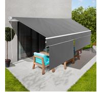 IDMarket - Store banne Manuel 4x3 M Gris Anthracite Lambrequin H.1,50 M