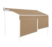 IDMarket - Store banne Manuel 4x3 M Taupe Lambrequin H.1,40 M