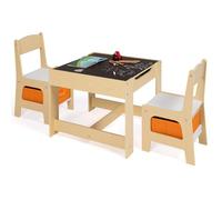 IDMarket - Table à Dessin réversible + 2 chaises Gabriel avec bacs de Rangement