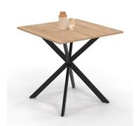 IDMarket - Table à Manger carrée Alix 4 Personnes Pied araignée Bois et Noir 80 cm