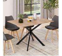 IDMarket - Table à Manger Extensible carrée Alix 4-6 Personnes Pied araignée Bois et Noir 80-120 cm