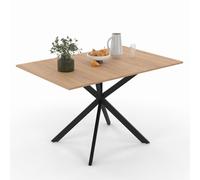 IDMarket - Table à Manger Extensible carrée Alix 4-6 Personnes Pied araignée Bois et Noir 80-120 cm