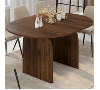 IDMarket - Table à Manger Extensible japandi Ovale Edith 4-8 Personnes Effet Noyer 110-150 cm