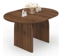 IDMarket - Table à Manger Extensible japandi Ovale Edith 4-8 Personnes Effet Noyer 110-150 cm