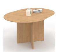 IDMarket - Table à Manger Extensible Ovale Marthe 4-8 Personnes Bois façon hêtre 110-150 cm