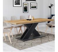IDMarket Table à manger extensible rectangle Alicia 6-10 personnes 160-200 cm bois et noir