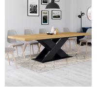 IDMARKET Table à manger extensible rectangle ALICIA 8-12 personnes bois et noir 200-250 cm