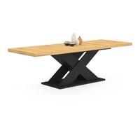 IDMarket - Table à Manger Extensible Rectangle Alicia 8-12 Personnes Bois et Noir 200-250 cm
