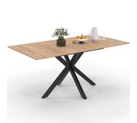 IDMarket - Table à Manger Extensible Rectangle Alix 4-8 Personnes Pied araignée Bois et Noir 120-160 cm