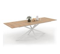 IDMarket - Table à Manger Extensible Rectangle Alix 8-12 Personnes Pied araignée Bois et Blanc 200-240 cm