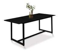 IDMarket Table à manger extensible Delson rectangle 6-10 personnes 160-200 cm noir design industriel